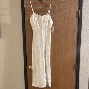 Altar'd State Elegant Cream Maxi Dress with Spaghetti Straps